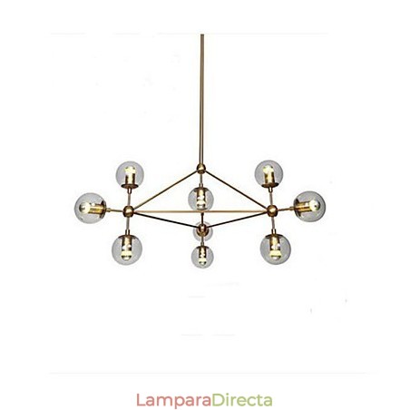 Lámpara de araña Golden Beans de 10 luces con pantalla de cristal Lámpara de araña Golden Beans de 10 luces con pantalla de cristal