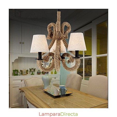 Lámpara de araña de cuerda creativa minimalista retro Lámpara de araña de cuerda creativa minimalista retro