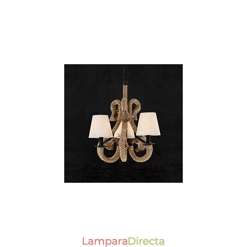 Lámpara de araña de cuerda creativa minimalista retro