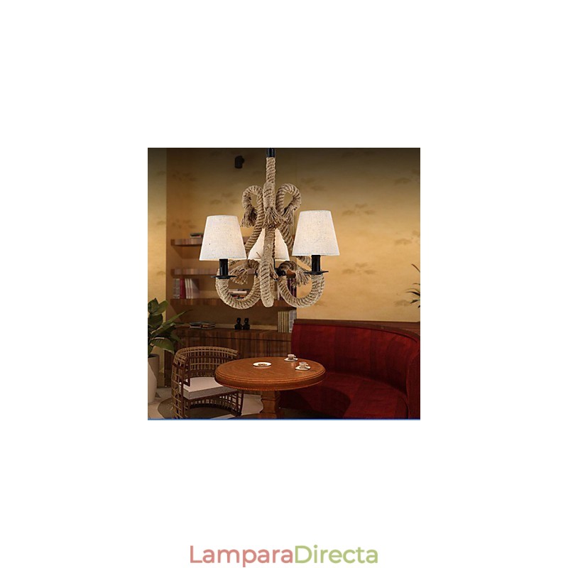 Lámpara de araña de cuerda creativa minimalista retro