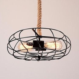 Lámpara de araña industrial creativa con cuerda de hierro americana vintage