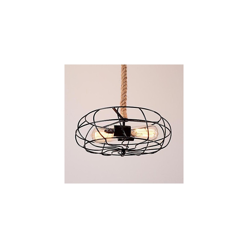 Lámpara de araña industrial creativa con cuerda de hierro americana vintage