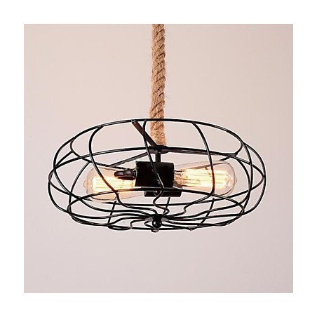 Lámpara de araña industrial creativa con cuerda de hierro americana vintage Lámpara de araña industrial creativa con cuerda de hierro americana vintage
