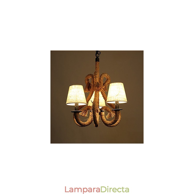 Lámpara de araña de cuerda creativa minimalista retro