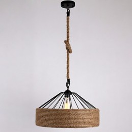 Lámpara colgante de cuerda de 1 luz, estilo mini, moderna, contemporánea, estilo campestre.