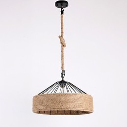 Lámpara colgante de cuerda de 1 luz, estilo mini, moderna, contemporánea, estilo campestre.