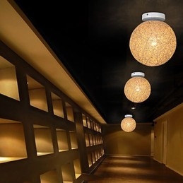 La caña forma una bola de cáñamo, moda creativa y para absorber la luz de la cúpula.