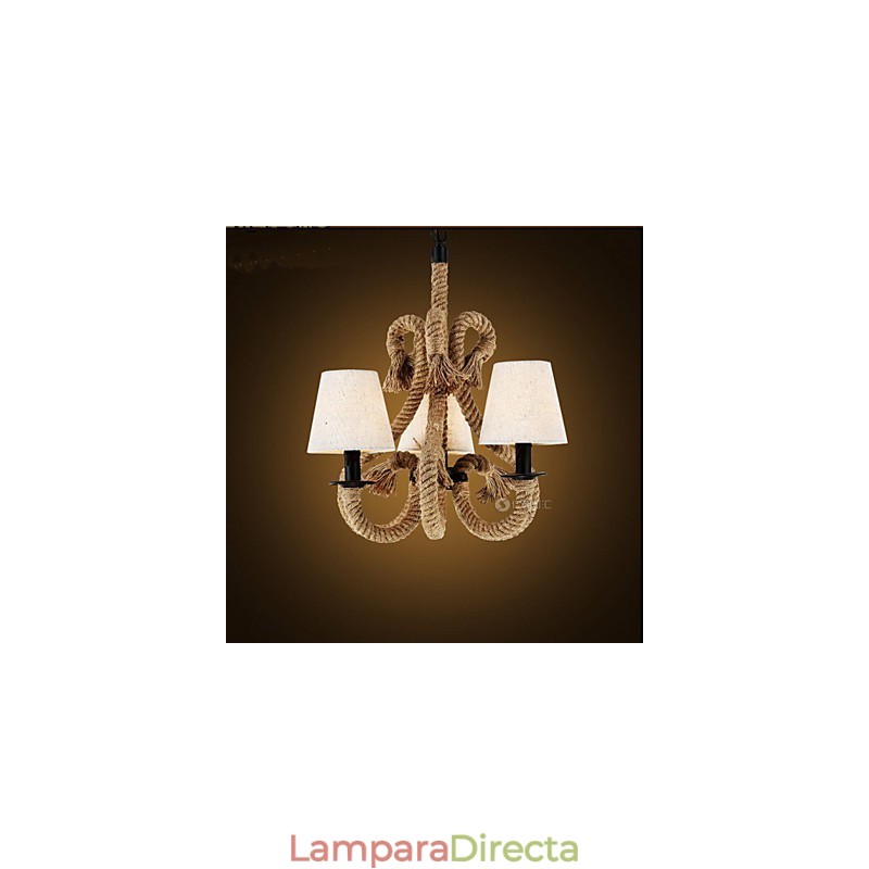 Lámpara de araña de cuerda creativa minimalista retro
