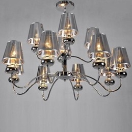 Lámpara colgante de metal cromado estilo mini, moderna, contemporánea, tradicional y clásica para comedor.