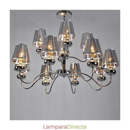 Lámpara colgante de metal cromado estilo mini, moderna, contemporánea, tradicional y clásica para comedor. Lámpara colgante de metal cromado estilo mini, moderna, contemporánea, tradicional y clásica para comedor.