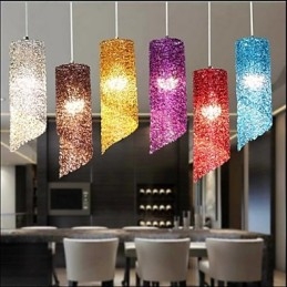 Lámparas creativas de un solo cabezal cilíndricas redondas y largas de aluminio.