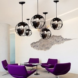 Lámpara colgante de globo de estilo rural contemporáneo moderno