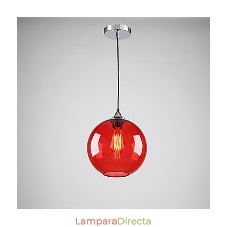 Lámpara colgante moderna de cristal con diseño de burbuja redonda roja Lámpara colgante moderna de cristal con diseño de burbuja redonda roja