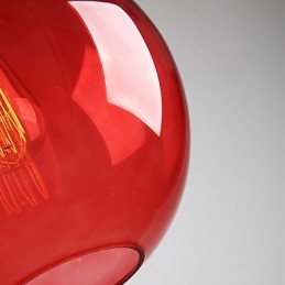 Lámpara colgante moderna de cristal con diseño de burbuja redonda roja