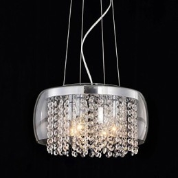Lámpara colgante moderna y contemporánea con forma de tambor de cristal, estilo mini pintura