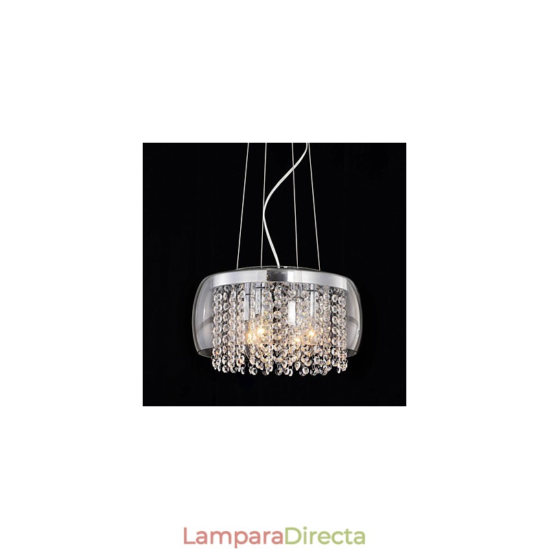 Lámpara colgante moderna y contemporánea con forma de tambor de cristal, estilo mini pintura