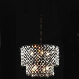 Lámpara colgante moderna y contemporánea con pintura de cristal en forma de tambor