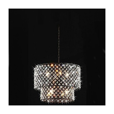 Lámpara colgante moderna y contemporánea con pintura de cristal en forma de tambor Lámpara colgante moderna y contemporánea con pintura de cristal en forma de tambor
