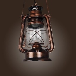 Lámpara colgante estilo mini farol campestre de bronce