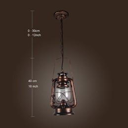 Lámpara colgante estilo mini farol campestre de bronce