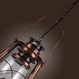 Lámpara colgante estilo mini farol campestre de bronce