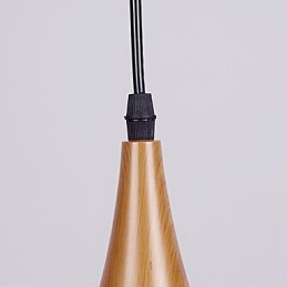 Lámpara colgante retro de metal con veta de madera para cafetería