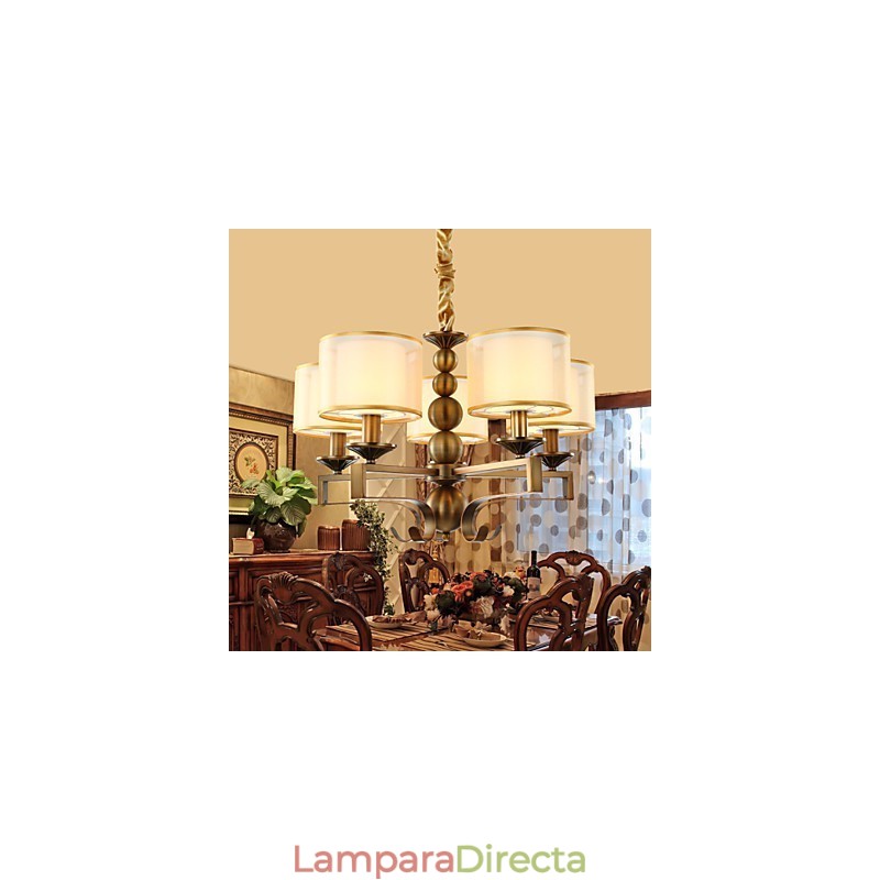 Lámpara de araña de metal galvanizado estilo rústico vintage en miniatura
