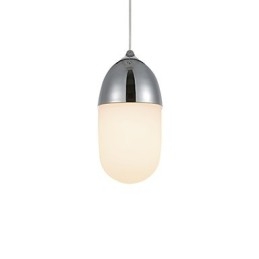 Lámpara colgante Mini Acorn, 1 luz, moderna, simplicidad, acabado en madera cromada dorada, acero al carbono y vidrio.