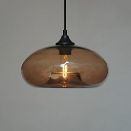 Lámpara colgante moderna de 1 luz con pantalla transparente