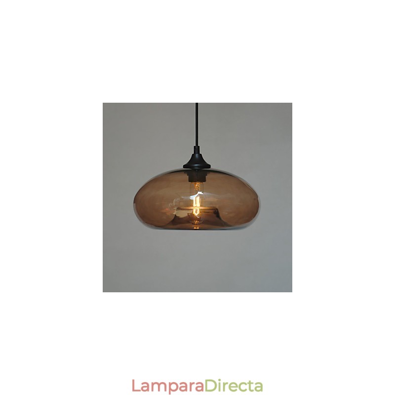 Lámpara colgante moderna de 1 luz con pantalla transparente