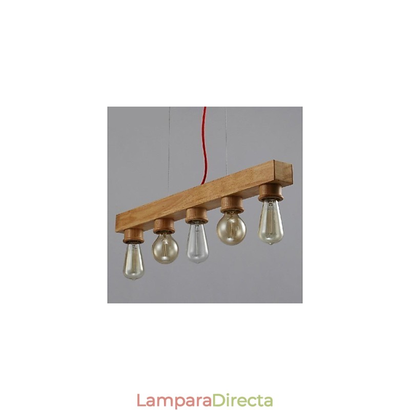 Lámpara colgante moderna, contemporánea, tradicional, clásica, estilo mini, de madera y bambú.