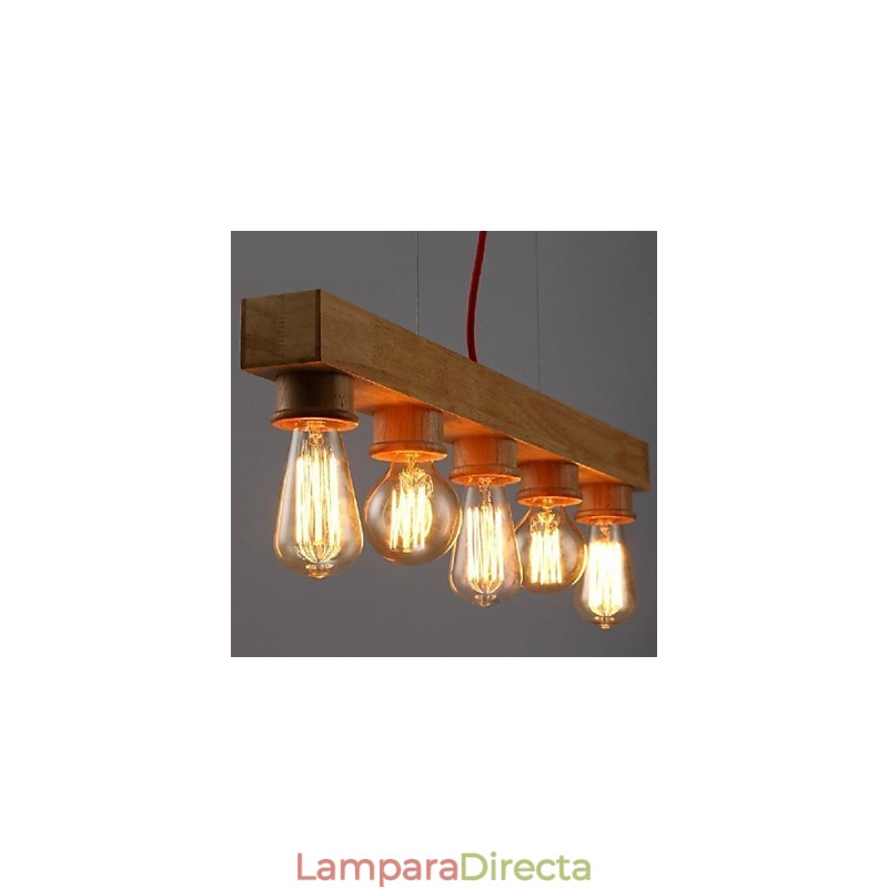 Lámpara colgante moderna, contemporánea, tradicional, clásica, estilo mini, de madera y bambú.