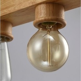 Lámpara colgante moderna, contemporánea, tradicional, clásica, estilo mini, de madera y bambú.