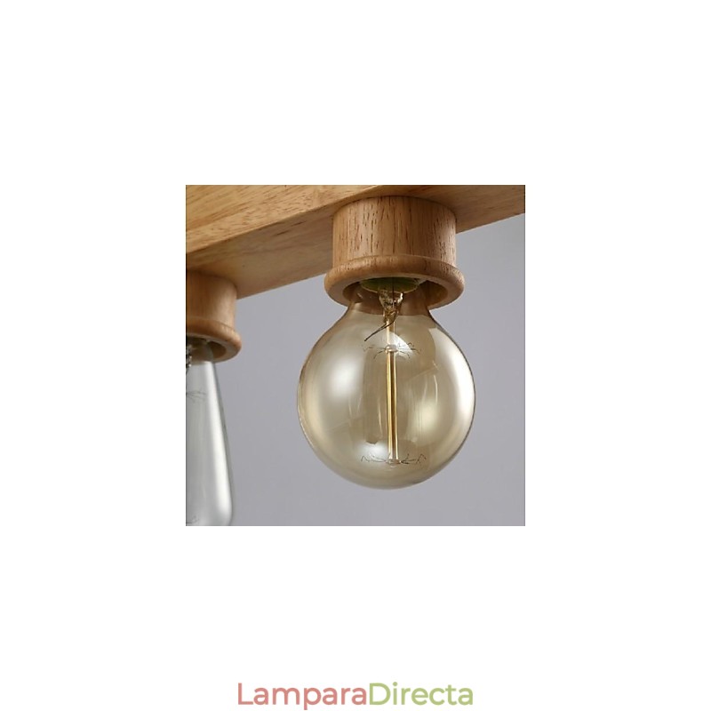 Lámpara colgante moderna, contemporánea, tradicional, clásica, estilo mini, de madera y bambú.