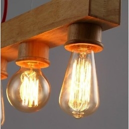 Lámpara colgante moderna, contemporánea, tradicional, clásica, estilo mini, de madera y bambú.