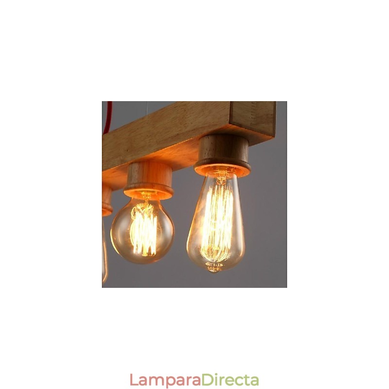 Lámpara colgante moderna, contemporánea, tradicional, clásica, estilo mini, de madera y bambú.