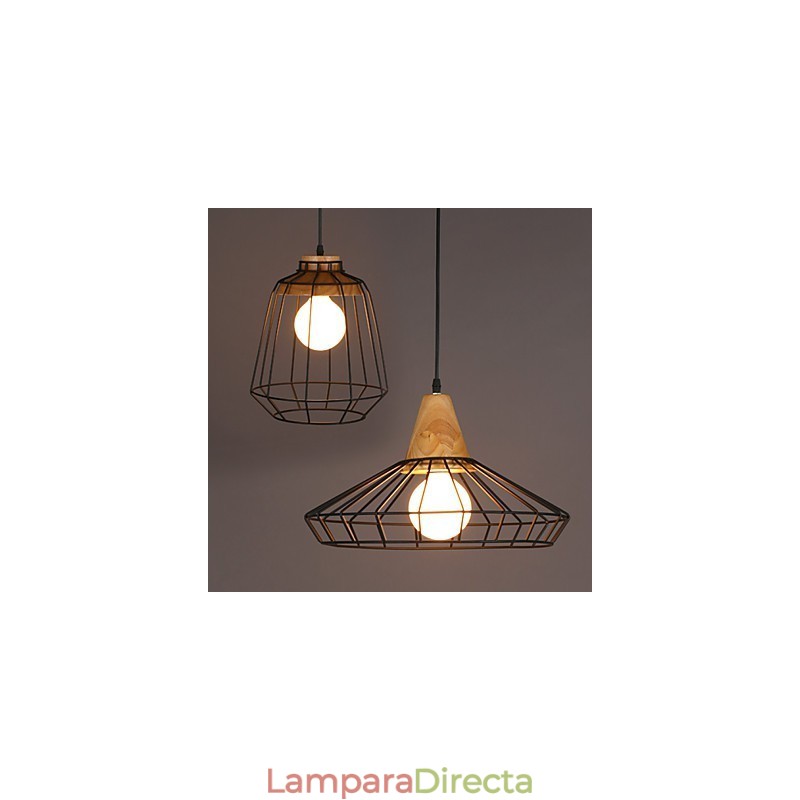 Lámpara de araña nórdica creativa de hierro forjado para cafetería, estilo retro, con red colgante