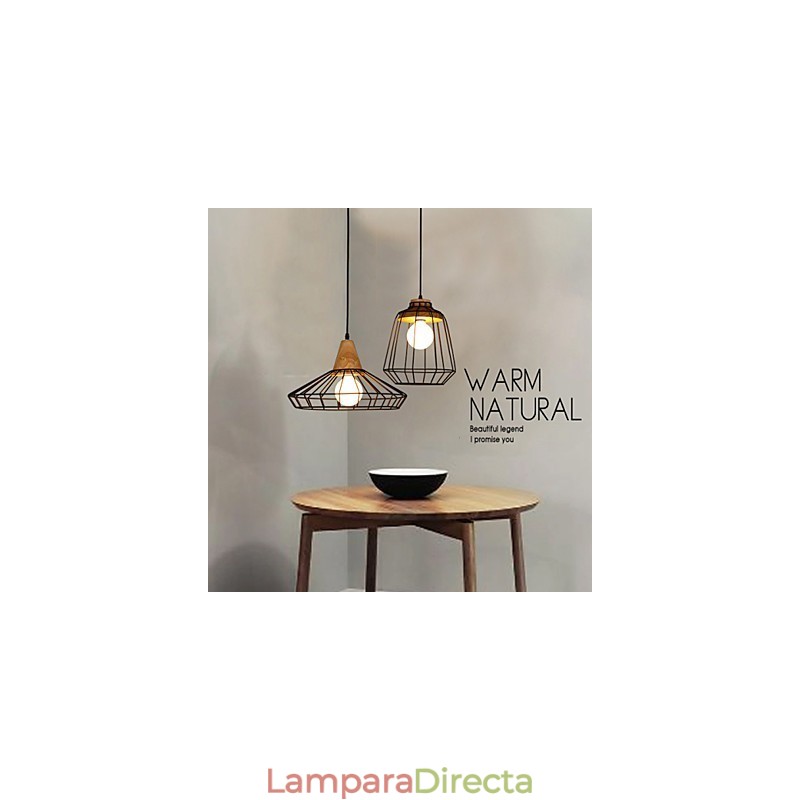 Lámpara de araña nórdica creativa de hierro forjado para cafetería, estilo retro, con red colgante