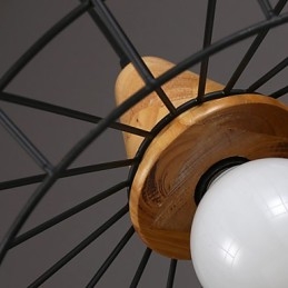 Lámpara de araña nórdica creativa de hierro forjado para cafetería, estilo retro, con red colgante