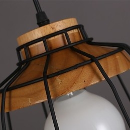 Lámpara de araña nórdica creativa de hierro forjado para cafetería, estilo retro, con red colgante