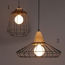 Lámpara de araña nórdica creativa de hierro forjado para cafetería, estilo retro, con red colgante