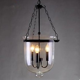 Lámpara colgante circular de cristal estilo campestre