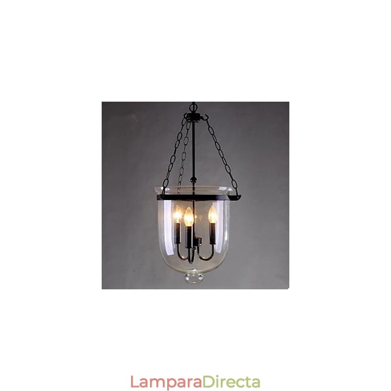 Lámpara colgante circular de cristal estilo campestre