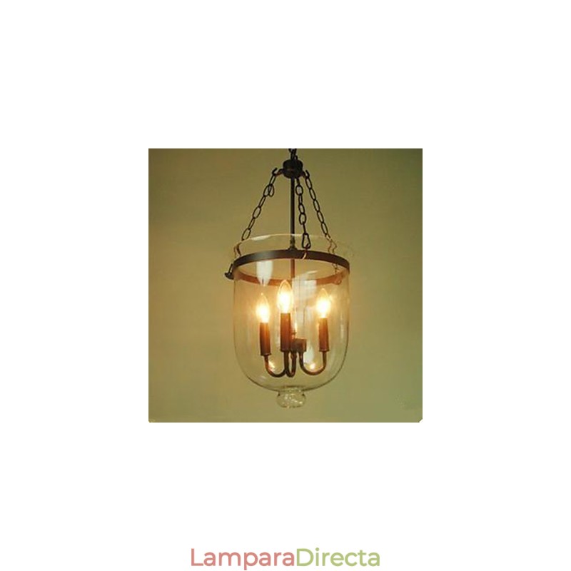 Lámpara colgante circular de cristal estilo campestre
