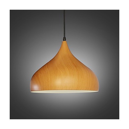 Lámpara colgante retro de metal con veta de madera para cafetería Lámpara colgante retro de metal con veta de madera para cafetería