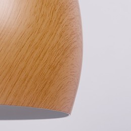 Lámpara colgante retro de metal con veta de madera para cafetería