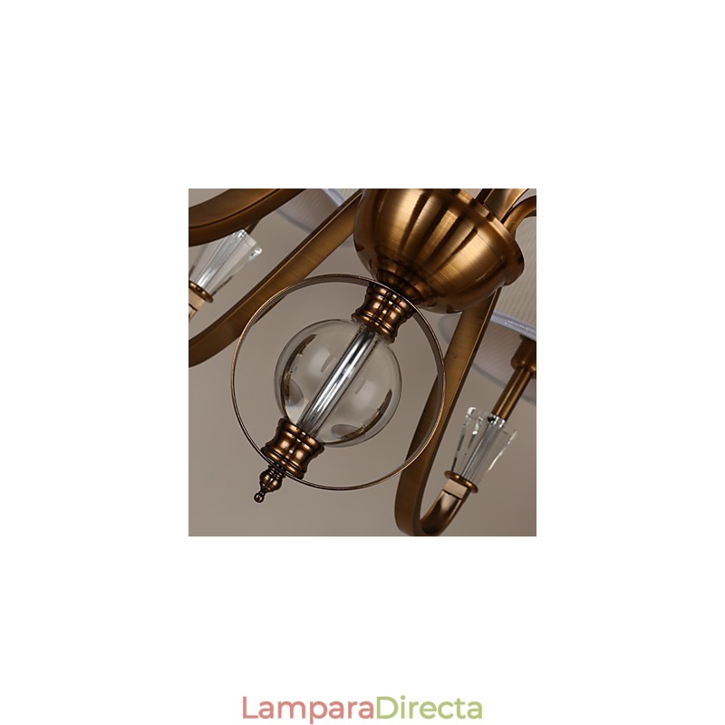 Lámpara de araña de metal galvanizado estilo mini cristal vintage estilo rústico Lodge