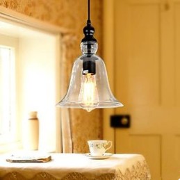 Lámpara de araña de cristal estilo loft con diseño europeo en forma de campana