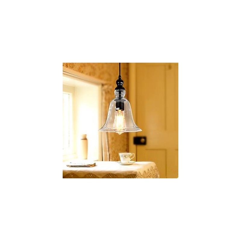 Lámpara de araña de cristal estilo loft con diseño europeo en forma de campana