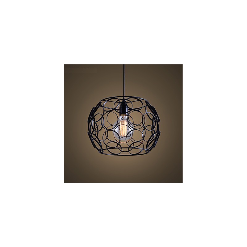 Lámpara colgante de un solo cabezal de hierro forjado y vidrio nórdico con diseño creativo y contratado